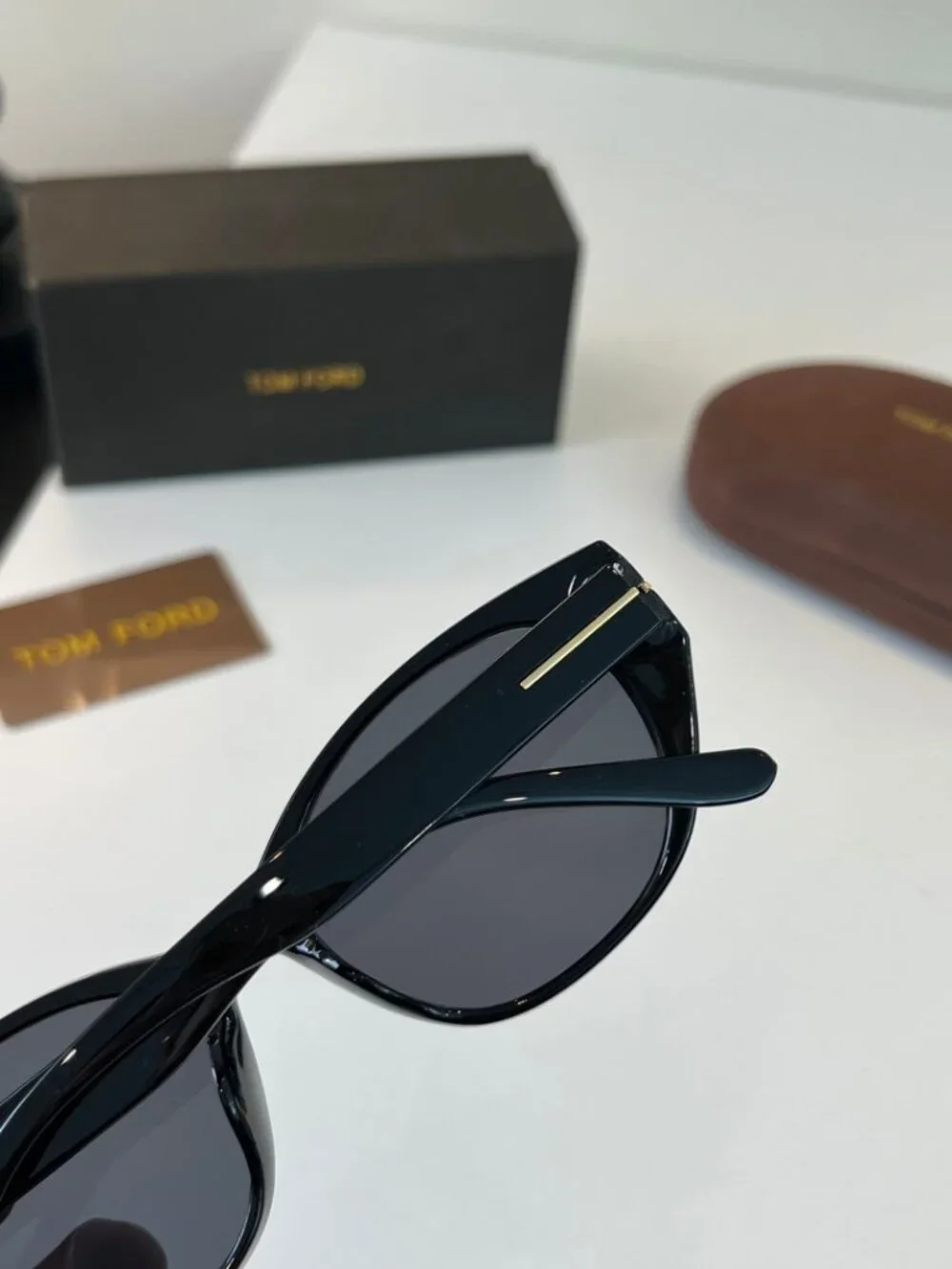 TOM FORD—Black-Frame, Black-Lens, Double-Bridge Sunglasses—Gold T
